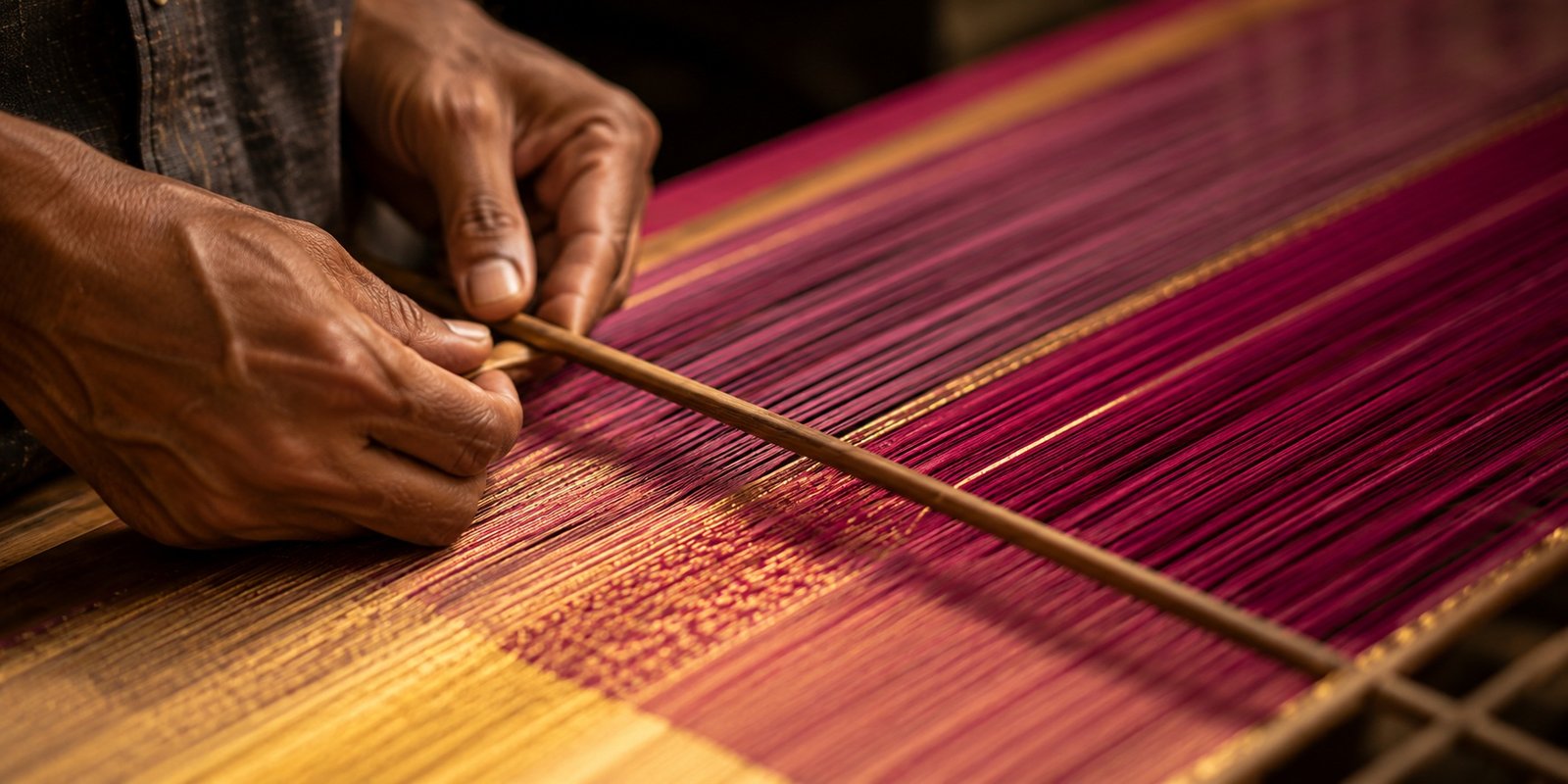 Handloom weaving at Aarnika Silks